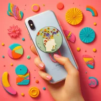 Green Floral Mental Health Popgrip PopSocket 