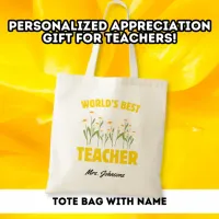 World's Best Teacher Thank You Custom Tote Bag