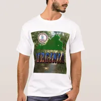 Virginia Map, State Seal, Picture Text T-Shirt