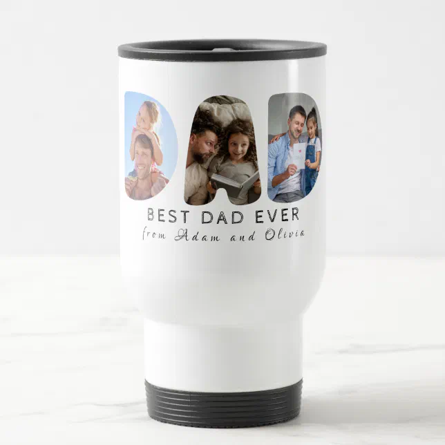 Best Dad Ever Personalized Photo Collage Father Travel Mug