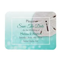 Teal  Sand Dollar  Wedding Save the Date Magnet