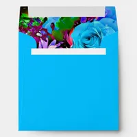 Bright Blue Rose Stationery Colored Envelope