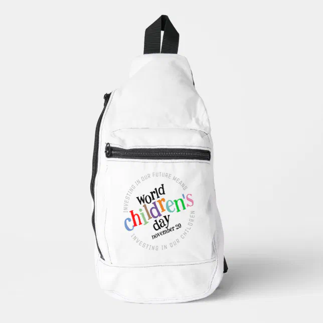 Colorful Happy World Children's Day Sling Bag