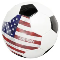 American USA Flag Grunge Retro personalized Soccer Ball