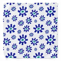 Evil Eye Lucky Symbol Blue White Pattern Bandana