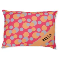 Modern Dots Pattern Colorful Personalized Name Dog Pet Bed