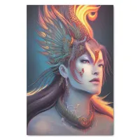 Draconic Warrior Priestess Queen Shaman Portrait Tissue Paper