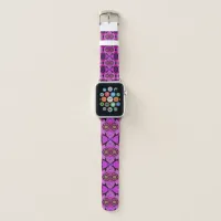Purple Gold Blue White Arty Geographic Pattern  Apple Watch Band