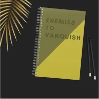 Enemies to Vanquish Funny Olive & Bright Green Notebook