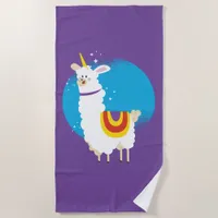 Alpaca Unicorn Beach Towel