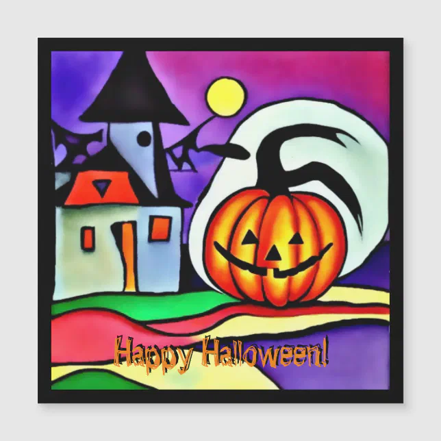 Halloween pumpkin 2 magnetic invitation