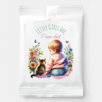 Little Girl and Kitten | Watercolor Baby Shower Lemonade Drink Mix