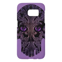 Filigree Goth Day of the Dead Purple Skull Samsung Galaxy S7 Case