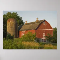 Red Barn and Silo Poster