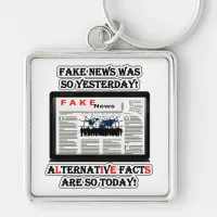 Fake News & Alternative Facts Premium Sq Keychain