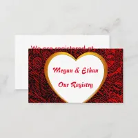 Gold Heart Frame Image & Red Fabric Registry Card