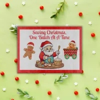 Santa Saving Christmas One Batch at a Time | Glass Cutting Board