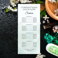 Light Ice Blue Crystals Spa Salon Service Menu