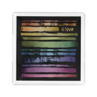 Equality Love Rainbow Brush Strokes LGBTQ ID656 Acrylic Tray