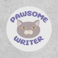 Pawsome Writer Fun Kitty Character Design Patch