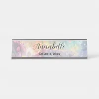 Beautiful Whimsical Colorful Back to School  Desk Name Plate