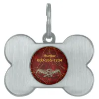 Red Gold Dragon Pet ID Tag