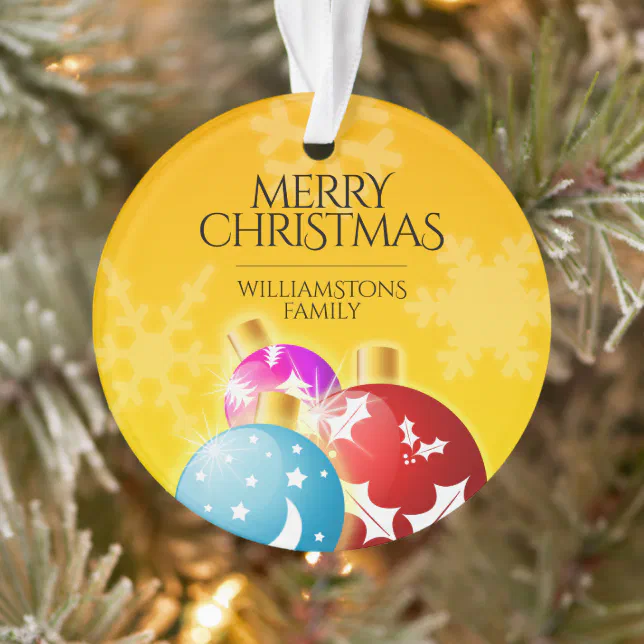 Merry Christmas with Festive Holiday Ornaments