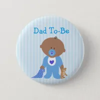 Blue Dad To Be Baby Shower Button