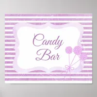 Candy Bar Sign Purple Lollipops  Poster