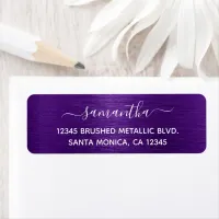 Royal Purple Brushed Metallic Elegant Name Label