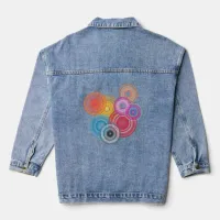 Multicolored circles denim jacket