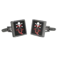 Jolly Roger Q Monogram Initial Cufflinks