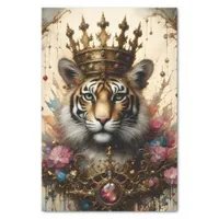 Tiger With A Crown Decoupage Tissue Paper