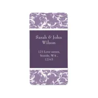 lavender swirls ,return address label