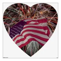 American Flag and Fireworks Wall Sticker