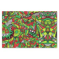 Psychedelic Tribal Abstract Colorful Composition Tissue Paper