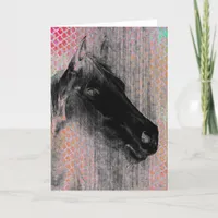 Horse Negative Colorful Birthday Card