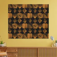 Bold Caribbean Tribal Mudcloth: Black, Gold Canvas Print