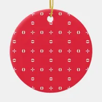 Christmas Holiday Charm Pattern 09 -  Ceramic Ornament