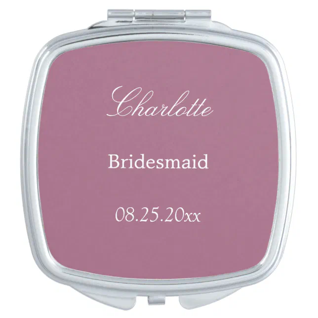 Mauve Bridesmaid Favor Compact Mirror