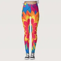 Vibrant Eye-Catching Fashionable Expressive Floral Leggings