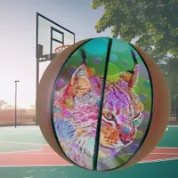 Colorful Lynx portrait, abstract art Basketball