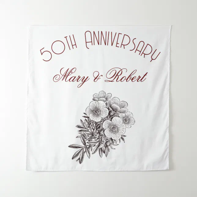 Flourished 50th anniversary - personalized  tapestry