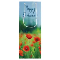 Colorful Field with Poppies Wine Gift Bag