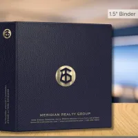 Blue and Gold Real Estate Binder 1.5-inch