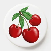 Red Cherries Cluster Retro Fruit Design PopSocket