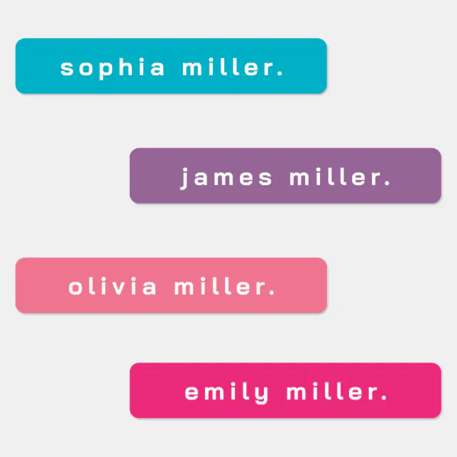 Simple Boho Rainbow Waterproof Name Labels