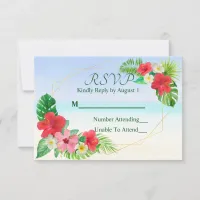 Tropical Floral Geometric Wedding RSVP