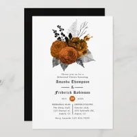 Vintage Black & Orange Halloween Rehearsal Dinner Invitation