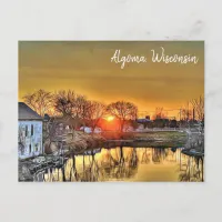 Algoma, Wisconsin Sunset on the Lake Postcard